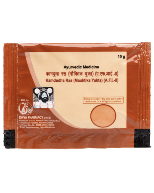 3 Pack - Fast Shipping from USA. Patanjali Kamdhudha Ras (Mauktika Yukta) 10g