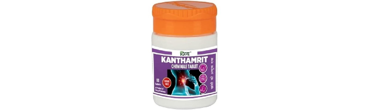 2 Pack - Fast Shipping from USA. Patanjali Divya Kanthamrit Chewable 80 Tablets