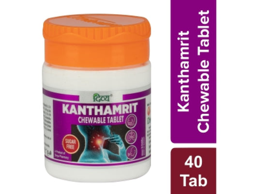 2 Pack - Fast Shipping from USA. Patanjali Divya Kanthamrit Chewable 40 Tablets