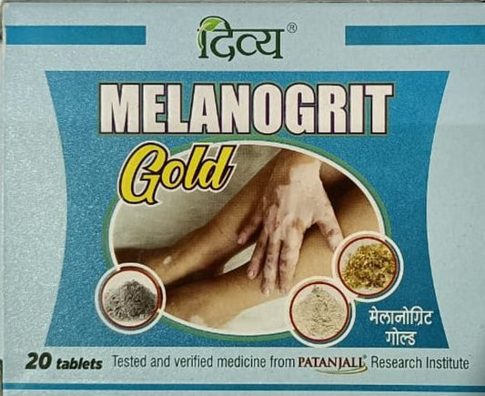 Fast Shipping from USA. Patanjali Divya Melanogrit Gold 20 Tablets