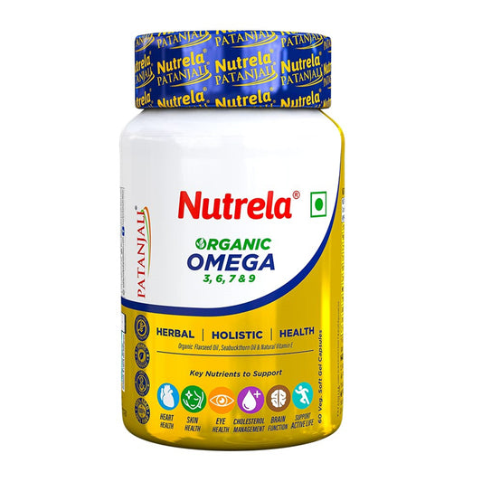 Fast Shipping from USA. Patanjali Divya Nutrela Organic Omega 60 Tablets