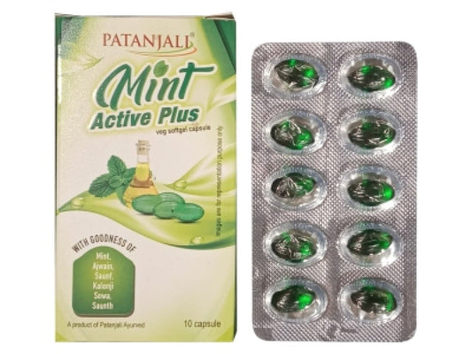 Fast Shipping from USA. Patanjali Mint Active Plus 10 Capsules